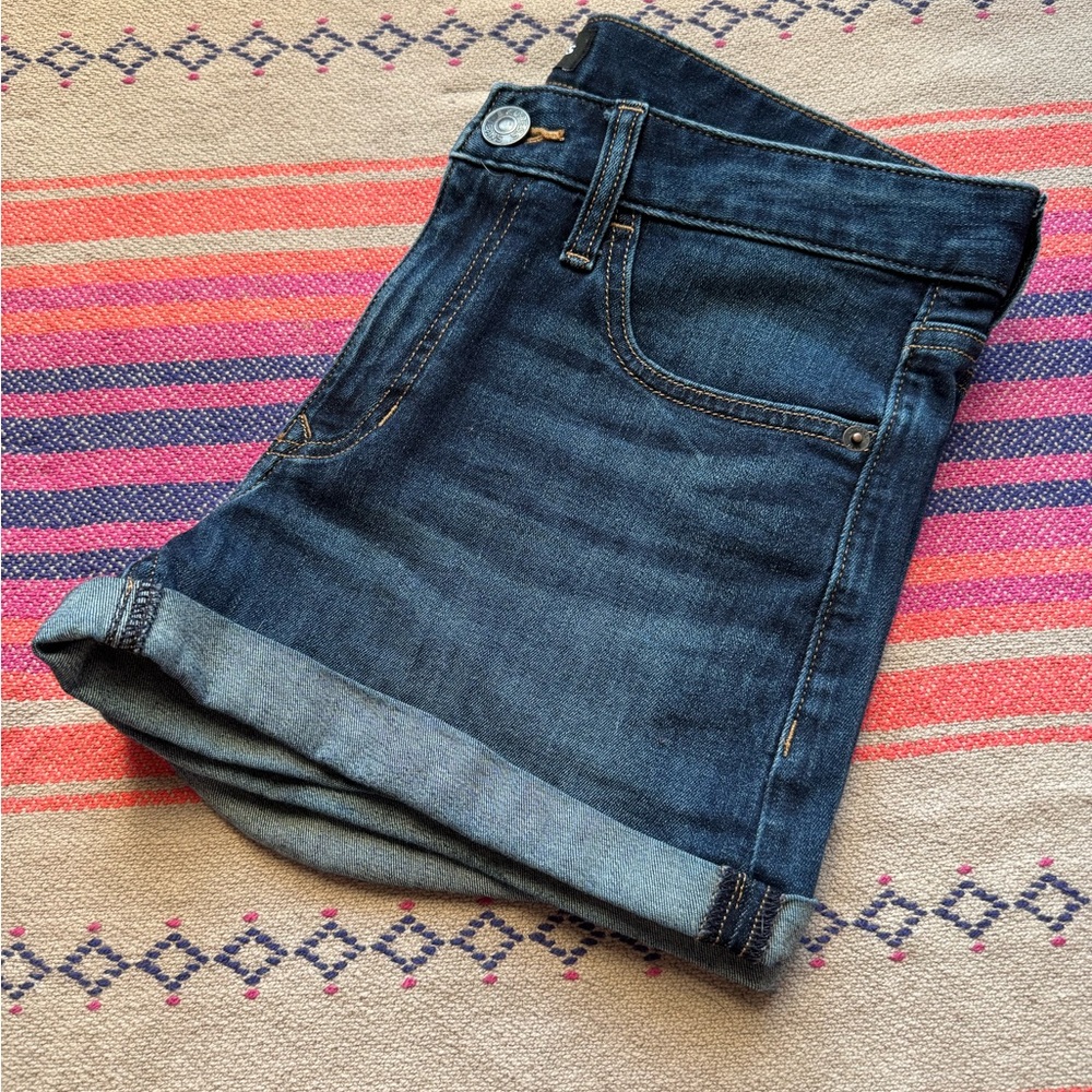 Dark Wash Denim Roll-Cuff Women's Shorts